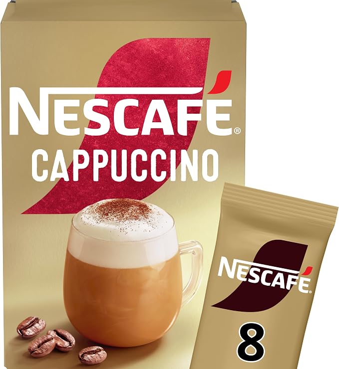 NESCAFÉ Cappuccino Instant Coffee 7 x 15.5g Sachets, 100% Responsibly Sourced Coffee