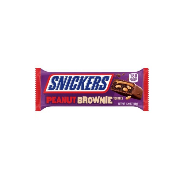 SNICKERS PEANUT BROWNIE SQUARES CANDY CHOCOLATE BAR